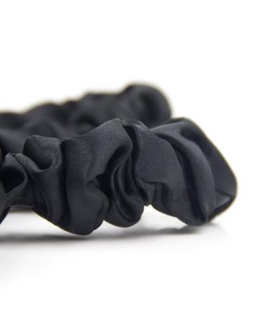 Set of 24 Black Satin Hair Scrunchies for Women - Elastic Hair Ties, Ponytail Holders, Fabric Hair Bands - Girls Hair Accessories - Buy Online on SooperMarket.com