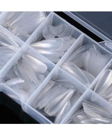 AORAEM Clear Long Stiletto False Nails - 500Pcs Full Cover Artificial Nail Tips in 10 Sizes for Nail Salon - Buy Online on SooperMarket.com