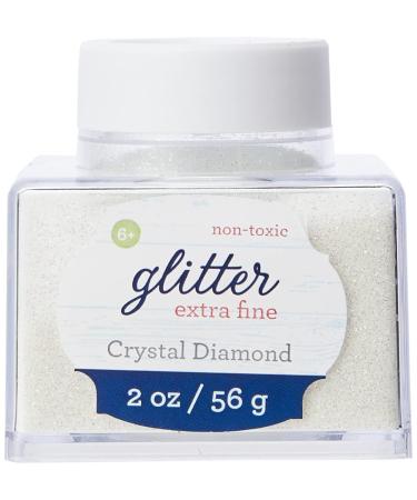 Sulyn Extra Fine Crystal Diamond Glitter Stacker Jar, 2 Ounces, Non-Toxic, Stackable and Reusable Jar, Multiple Slot Openings for Easy Dispensing and Mess Reduction, SUL50860,1 Pack , White