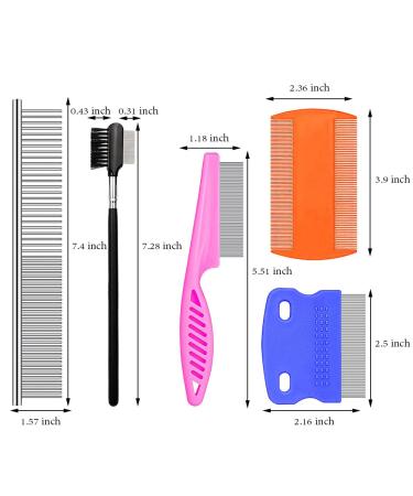 SKYPIA 5 Pcs Pet Grooming Kit for Dogs and Cats - Gentle Comb for Tangle Removal, Tear Stain Remover, Flea & Tick Removal - Dog Grooming Supplies - Buy Online on SooperMarket.com