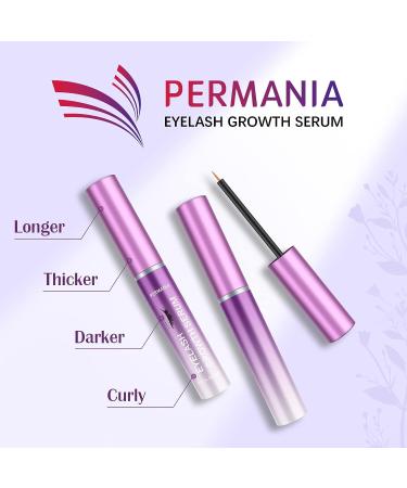 PERMANIA Advanced Eyelash Enhancer Serum - Natural, Cruelty-Free Lash Nutrient Solution | Hydrates, Conditions, and Promotes Longer, Thicker, Healthier Eyelashes (3ML) - Buy Online on SooperMarket.com