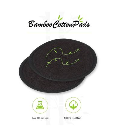 Organic Bamboo Makeup Remover Pads - 10 Pack Black Washable Cotton Rounds with Laundry Bag - Gentle Facial Cleansing Wipes for All Skin Types - Buy Online on SooperMarket.com