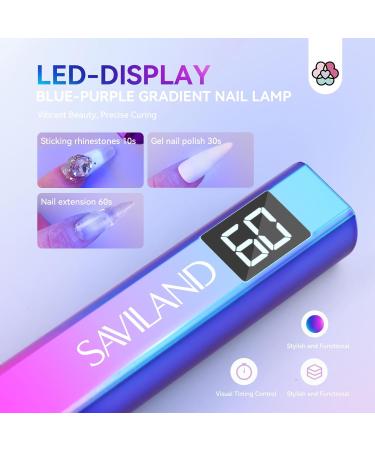 Saviland Rechargeable Mini UV Nail Lamp with Visual Screen - Portable 12W LED Nail Dryer for Gel Polish and Nail Glue - USB Nail Art Tool for DIY Manicure - Multi-Colored (02) - Buy Online on SooperMarket.com