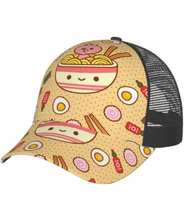 OPSREY Delicious Sweet Ramen Printed Adjustable Mesh Baseball Cap Neutral Sports Cap Delicious Sweet Ramen 5-7 - Buy Online on SooperMarket.com