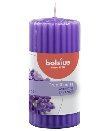 Bolsius Ribbed Column Lavender 120/58 mm Wax Purple One Size