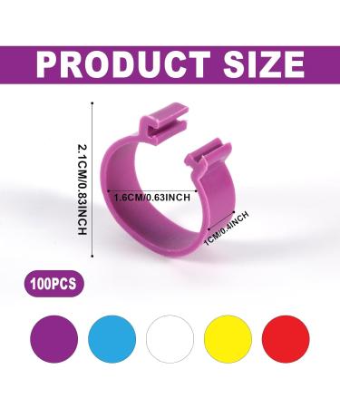 Taicols 100 16mm Chicken Recognition Leg Straps 5 Colors Chicken Foot Labels Ducks Pigeons Guinea Pigs Geese Poultry (16mm) - Buy Online on SooperMarket.com