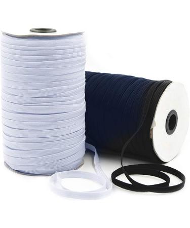 200 Yards 1/4 Inch Braided Elastic Band - White Stretch Cord for Sewing, DIY Masks | High Elasticity Knit Elastic - Buy Online on SooperMarket.com