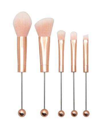 Makeup Brush Set for Women Beaded Rose Gold DIY Faux Fiber Make Up Brushes for Eyeshadow Concealer Eyebrow Contour Makeup Supplies Make Up Brushes