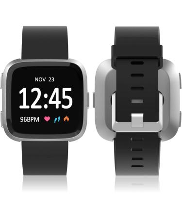 Fitbit Versa 2/Versa Lite Sport Band - Classic Soft Silicone Replacement Wristband - Black - Large - Buy Online on SooperMarket.com