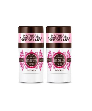 Lavanila Vanilla Grapefruit Aluminum-Free Mini Deodorant 2-Pack - The Healthy Deodorant for Men & Women Solid Stick (0.9 Ounce Each) Natural Vegan Vanilla Grapefruit 0.9 Fl Oz (Pack of 2)