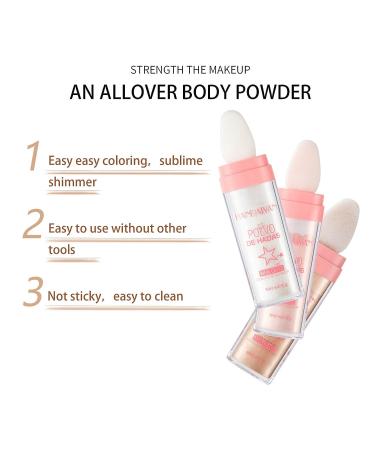 Paminify Body Glitter Powder - Shimmer Face Highlighter & Body Blusher in White Moonbeam & Golden Bronze Shades - Buy Online on SooperMarket.com