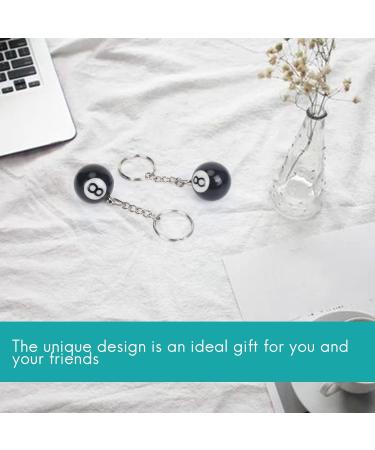 Aboiledy 2 Pieces Billiard Ball Keychain Creative Black 8 Ball Key Ring for Happiness | 25mm Plastic Keychain for Pool Enthusiasts - Buy Online on SooperMarket.com