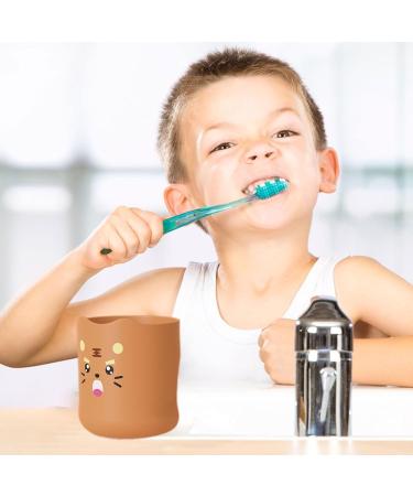gooch Kids Toothbrush Cup with Handle 300ml Cartoon Water Cup Mouth Rinse Cup - Adorable Bathroom Cup Smooth Kids Cup for Boys Girls Toothbrush Little Tiger - Buy Online on SooperMarket.com