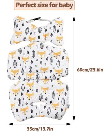 KAKIBLIN Infant Car Seat Insert: Yellow Fox Stroller Liner & Support Pillow - Buy Online on SooperMarket.com