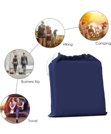 Lightweight Breathable Navy Sleeping Bag Liner | Compact Travel Bed Sheet 63*82.7 | Ideal for Camping, Home, and Hotel Use - Buy Online on SooperMarket.com