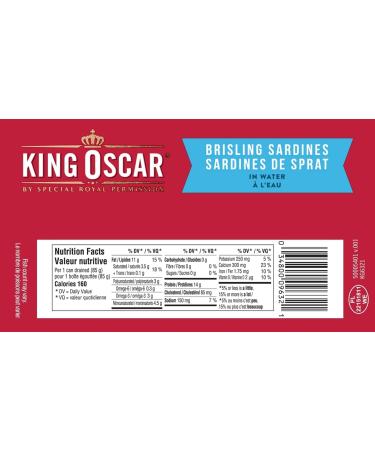 King Oscar Wild-caught Brisling Sardines in Water 106.00 g (Pack of 12) Sardines in Water 106 g (Pack of 12) - Buy Online on SooperMarket.com