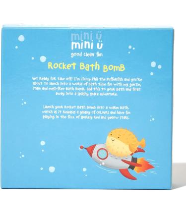 Mini U Rocket Bath Bomb Bath Fizzer with Shea Butter to Moisturise Vegan & Cruelty Free White Red & Yellow Flame Tail 1 - Buy Online on SooperMarket.com