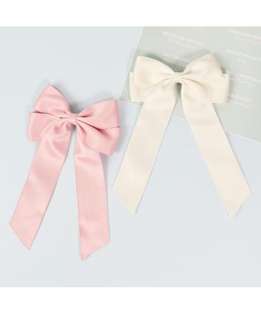 2 Pack Bow Hair Clips Pink Hair Bows for Women Girls Large Bow Clips Hair Barrette Hair Accessories - Buy Online on SooperMarket.com