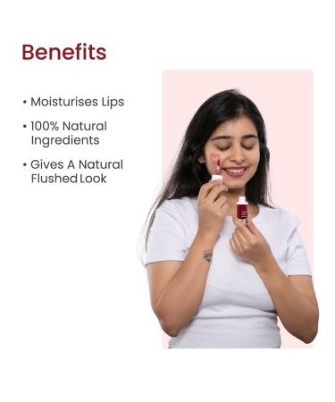 3-in-1 Natural Lip Cheek & Eye Tint with Jojoba Oil & Pomegranate - Cherry Pink 100% Natural - 5 ml - Buy Online on SooperMarket.com