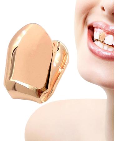 Gold Teeth Caps | 14k Gold Realistic Fake Teeth Grills | Gold Plated Realistic Fake Teeth Grills Gold Finish Eye Catching and Stylish Tooth Caps for Women and Men Rose Gold - Buy Online on SooperMarket.com