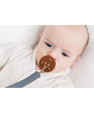 Socub 3 Pack Fabric Pacifier Clips for Baby Boys and Girls - BPA Free, Perfect Gift for Baby Shower or Birthday - Sage/Clay/Mustard - Buy Online on SooperMarket.com
