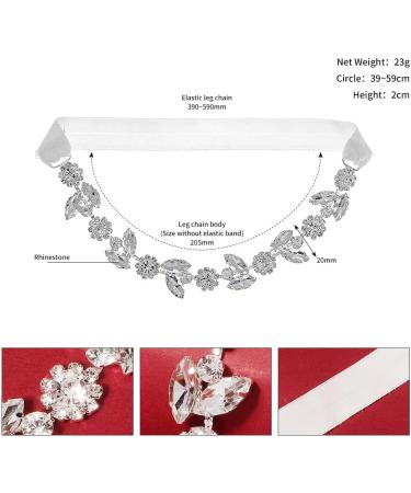BETHYNAS Shiny Wedding Bridal Garter - Handmade Gemstone Thigh Chain for Brides - Stretchy Thigh Belt for Women (Style 2) - Buy Online on SooperMarket.com