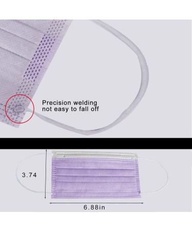 Adult Disposable Face Mask 3-Ply Mouth Cover Dust Safety Protection - Pack of 50 (Purple) - Buy Online on SooperMarket.com