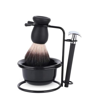 Men Beard Shaving Set Professional Butterfly Open Double Edge Razor Brush Bowl Stand Holder Mustache Shaving Tool Razor Stand Wet Shave & Beard Kit Gift Men