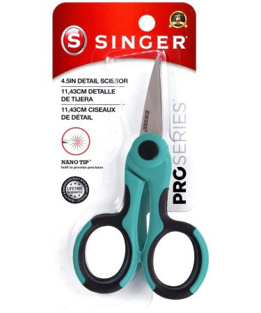 SINGER 00557 4-1/2-Inch ProSeries Detail Scissors with Nano Tip, Teal