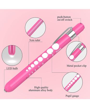 MOVOCA Nurse Penlight & Scissors Set - LED Penlight with Pupil Gauge, 7.5 Bandage Scissors EMT Trauma Shears - Hot Pink, Ideal for Doctors & Nurses - Buy Online on SooperMarket.com