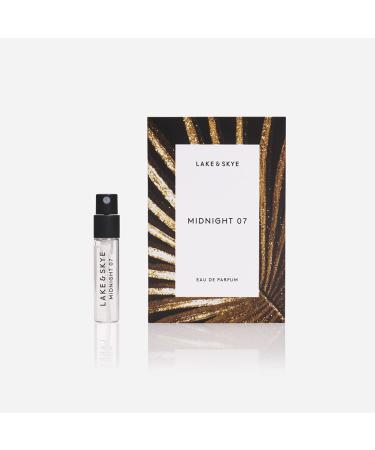 Lake & Skye Midnight 07 Eau de Parfum Spray Long Lasting Fragrance Paraben Phtalates and Sulfates Free 0.06 fl oz (2 ml) - Alluring Mysterious Fruity 0.06 Fl Oz (Pack of 1)