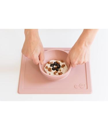 ezpz Happy Bowl (Blush) - Silicone Suction Bowl with Built-in Placemat for Toddlers - Dishwasher Safe Pink - Buy Online on SooperMarket.com