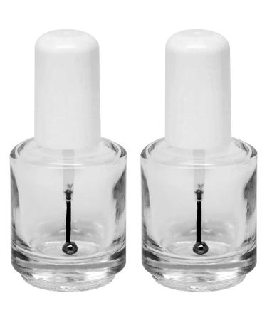 Karlash Premium Empty Polish Bottle Clear + Brush + Mixing ball + White Cap 0.5 Oz (2 Piece)