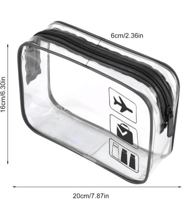 2pcs Clear Travel Toiletry Bag Set - TSA Approved Quart Size, Transparent Airport Carry-on Liquid Bags for Easy Security Check (Black) - Buy Online on SooperMarket.com