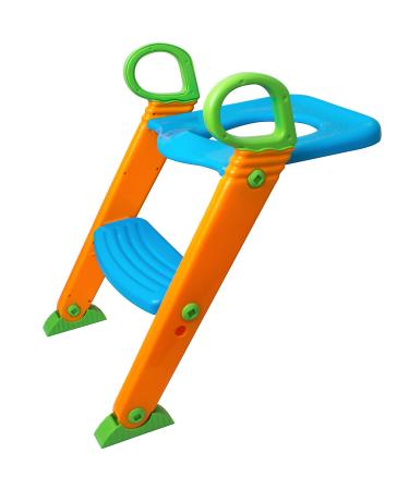 Potty Training Seat with Ladder - Kids Toilet Trainer 2-in-1 Toddler Step Stool & Portable Travel Seats Steps for Toddlers Baby Girls & Boys w/Child Infant Urinal Cover on top of Chair Folding Stairs