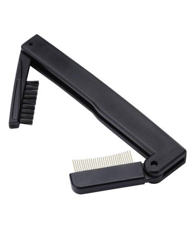 Folding Eye Lash Brow Comb Metal Teeth Dual Sided Eyelash Mascara Applicator Eyebrow Grooming Tool Compact Brush for Define Lash & Brow