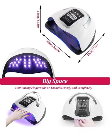 Professional UV LED Nail Lamp - 280W Gel Polish Dryer with Auto Sensor, 66 LEDs, Portable Handle - Nail Art Tools - Buy Online on SooperMarket.com