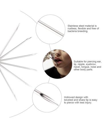 100 Pcs 13G Stainless Steel Body Piercing Needles - Sterile Disposable Piercing Needles for Ear, Nose, Navel, Nipple, Lip - Professional Grade - Buy Online on SooperMarket.com