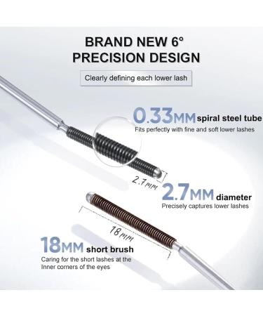 Hardcore Brushless Mascara Curling Mascara Set Waterproof Long-Lasting Non-Falling Non-Clumping Mascara Ultra-Slim Metallic Mascara for Charming Eye Makeup Black+black - Buy Online on SooperMarket.com
