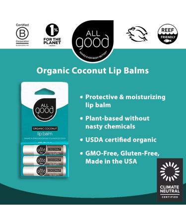 Organic Coconut Lip Balm - Calendula Lavender Olive Oil Beeswax Vitamin E | 3-Pack - Buy Online on SooperMarket.com
