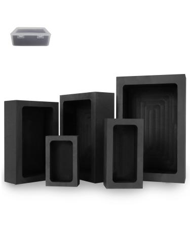 GanFindX 1 PCS (#1-0.5KG-30ML) Pure Graphite Ingot Molds for Melting Casting Refining Gold Silver Metal Aluminum Copper Brass with Packing Box