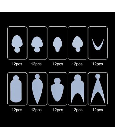 BNG 120 Pcs French Nail Forms Sticker Duet System Silicone Nail Forma Pads 10 * 12 Stickers Soft Reusable Stencil Dual Form Extension for French Manicure - Buy Online on SooperMarket.com