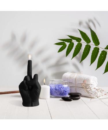 GroBro7 Middle Finger Candle - Danish Pastel Fragrance Natural Soy Wax & Pine Incense Sticks | Unique Aromatherapy Room Decoration & Gift for Desk Parties & Housewarming (Black) - Buy Online on SooperMarket.com