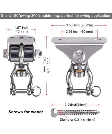 SELEWARE Heavy Duty Silent Swing Hanger Swivel Hook for Porch Swing/Hammock Chair - 2 Pack - Buy Online on SooperMarket.com