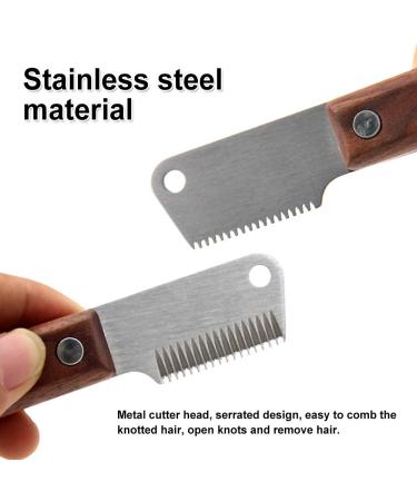 Yuip Dog Stripping Knife - Professional Ergonomic Tools for Dog Grooming | Wooden Handle & Trimmetters for Perfect Coat Care - Buy Online on SooperMarket.com