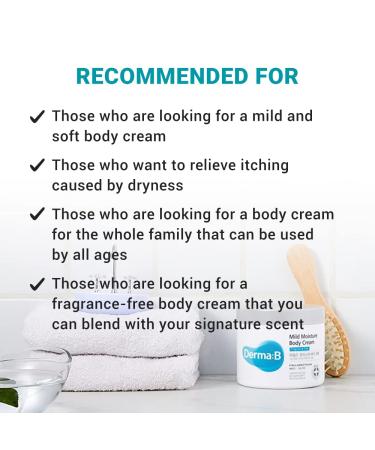 Derma:B Mild Moisture Body Cream - Fragrance Free, 14.54 fl oz (430 ml) | Hydrating & Gentle Formula - Buy Online on SooperMarket.com