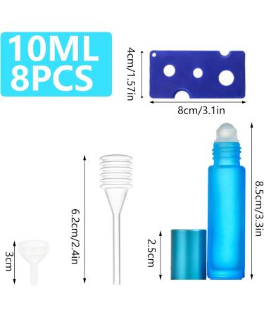 8 Pack Empty Glass Roll-On Bottles with Stainless Steel Rollers - Essential Oils Lotions & Perfumes - Vibrant Colors for Home & Travel | International Shipping - Buy Online on SooperMarket.com