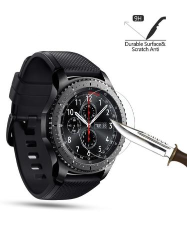 4-Pack Gear S3 Tempered Glass Screen Protector - Akwox Clear Protective Film for Samsung Gear S3 Frontier/Classic 1.3 Inch Smart Watch - Buy Online on SooperMarket.com