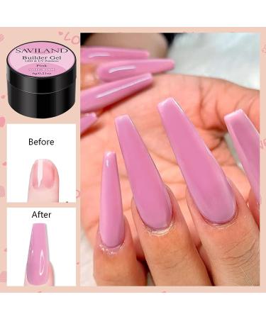 Saviland Builder Nail Gel Kit - 12 Colors Extension Glitter Hard Gel Set for Nail Strengthening and Art - Includes 3 Nail Brushes and Forms - A-Glitter Series - Buy Online on SooperMarket.com