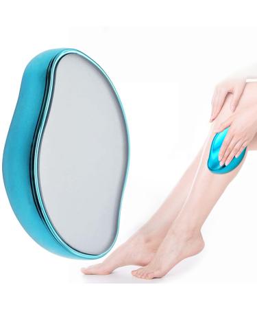 Painless Crystal Hair Eraser for Women Silky Hair Remover Magic Epilators Crystal Hair Remover for Arms Legs Body Mini Exfoliation Hair Removal Epilators Tool Soft Smooth Silky Skin (Blue)